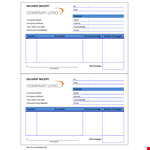 Delivery Receipt Templete Word example document template 