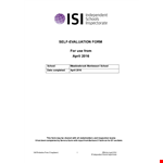 Self Evaluation Examples for School - Writing Standard Paragraphs example document template 