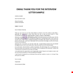 Thank you email after interview example document template