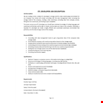ETL Developer Job Description example document template