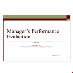 Manager Self Evaluation Sample example document template