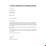 School Transfer Letter example document template