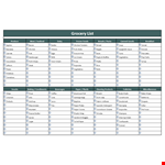 Grocery List Template - Organize Your Shopping Now example document template