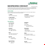 Printable Backpacking Checklist example document template