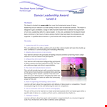 Dance Leadership Award Sample example document template