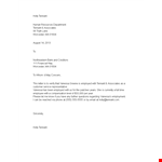 Proof of Employment Letter - Template for Tennant, Holly, Vanessa & Associates Worcester example document template