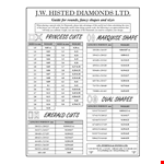 Discover Diamond Sizes and Weights with Our Comprehensive Diamond Size Chart example document template