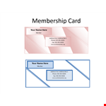 Customize Your Membership Experience with Our Membership Card Design Template example document template
