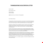 Solicitation Letter Thanksgiving example document template