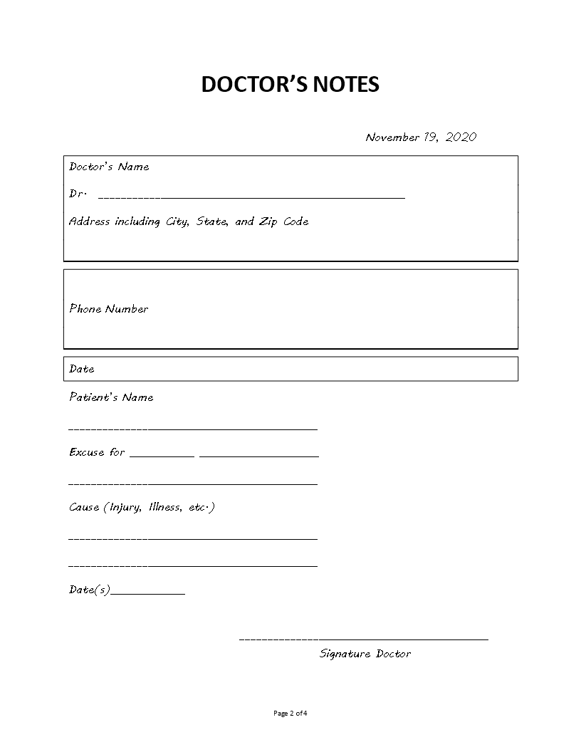 Doctors note Throughout Dr Notes Templates