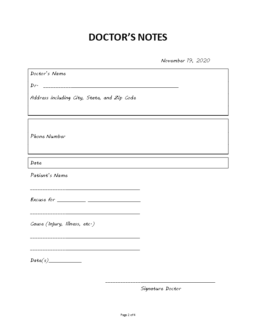 Doctors note With Free Fake Doctors Note Template Download