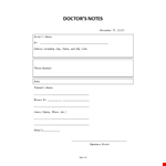 Doctors note example document template