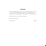 Received Rent Receipt Template example document template