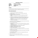 Financial Services Manager Job Description example document template