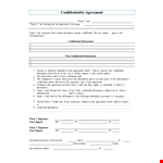 Protect Your Info with Our Non-Disclosure Agreement Template - Confidentiality Agreement example document template