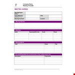 Streamline Your Meetings with Our Effective Meeting Agenda Template example document template