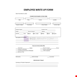 Employee Write Up Form printable example document template
