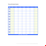 Personal Schedule Calendar example document template
