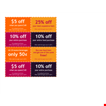 Several Coupons on One Paper. Editable and Printable example document template