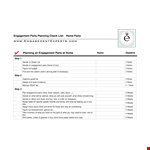 Engagement Party Checklist Template example document template