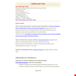 CV Template for University Librarian example document template