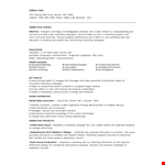 Marketing Intern Job Resume example document template