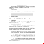 Personal Service Contract Sample example document template