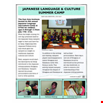 Japanese Summer Camp in July - Making Language Learning Fun for Campers example document template