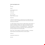 School Teacher Application Letter example document template