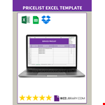 Pricelist Excel example document template