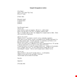 Simple New Job Resignation Template example document template