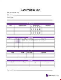 Nanny Daily Log