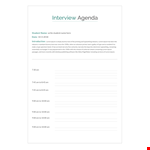 Interview Agenda Template - Plan a Successful Student Interview with Lorem Ipsum example document template 