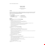 Senior Sales Manager Resume - Meeting Association Markets Society example document template