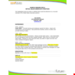 Experienced Retail Sales Associate: Sales and Customer Services Position example document template