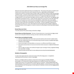 Hr Strategic Plan Outline example document template