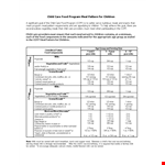 Children Diet Chart example document template