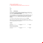 First Written Warning Letter Template example document template