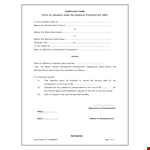 Consumer Forum Complaint Letter example document template