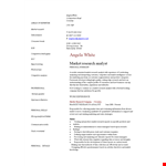 Marketing Research Analyst Resume example document template
