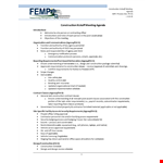 Construction Kick Off Meeting Agenda Template example document template