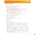 Free Moving Checklist Template example document template