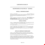 Corporate Bylaws: Shall of Board of Directors Meeting | Corporation example document template