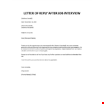 Letter of apply after job interview example document template
