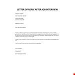 Letter of apply after job interview example document template 