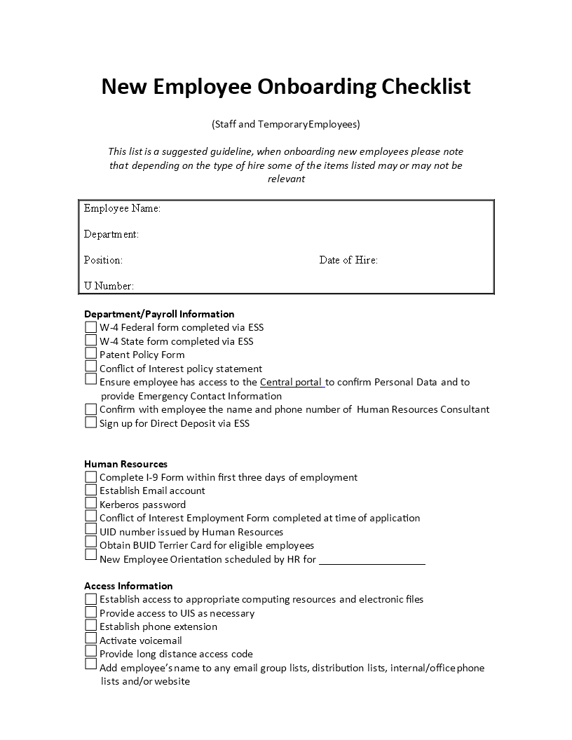 onboarding checklist