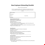 Onboarding Checklist example document template
