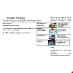 Holiday Program Itinerary - Fun-filled Activities for Children example document template 