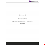 APA Cover Page example document template