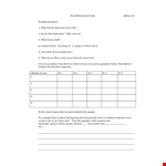 Sample Restaurant Survey Questionnaire example document template